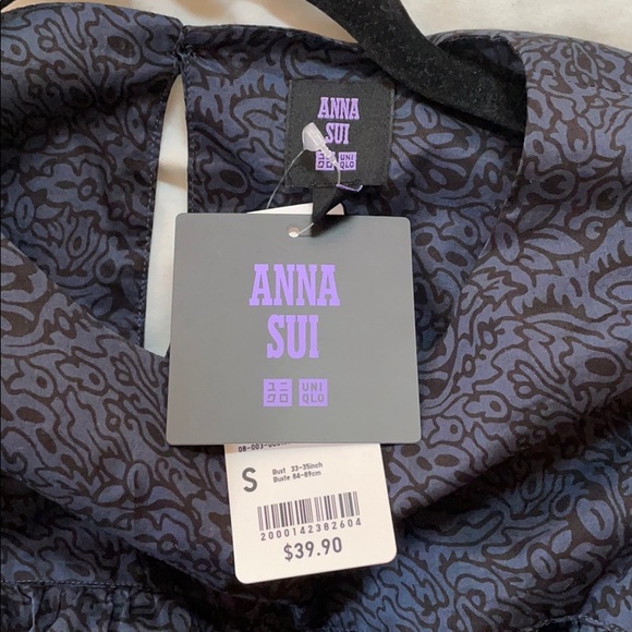 Anna Sui Uniqlo blue tunic blouse - Picture 2 of 3